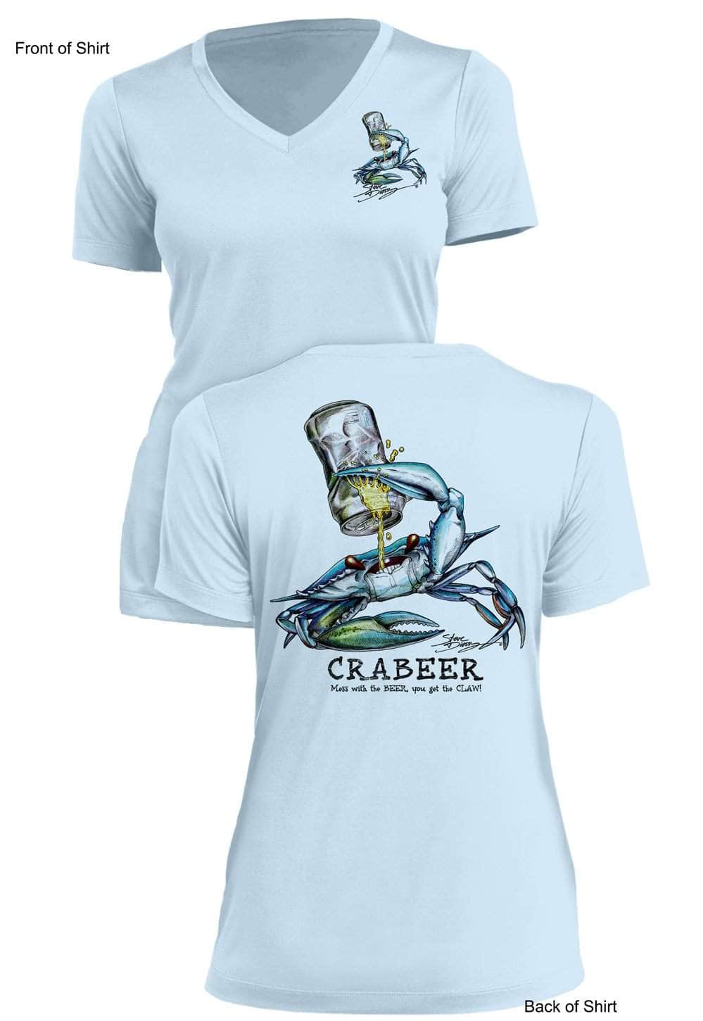 Crabeer Original- Ladies Short Sleeve V-Neck-100% Polyester